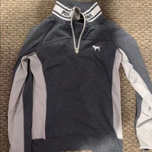 PINK Victoria Secret Grey Quarter Zip